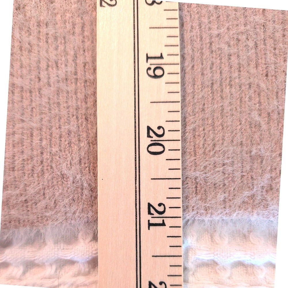 Bailey 44 Womens Beige Ribbed Eyelash Knit Polo V-Neck Short Sleeve Sweater M - Picture 6 of 6